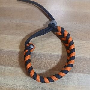 Men's Black and Orange Twisted‎ Bracelet